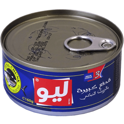 تونا قطع كبيرة بالزيت النباتي ليو 160غ