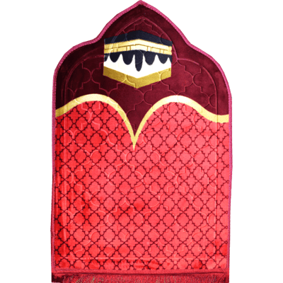 سجادة صلاة شكل محراب لون احمر 1 قطعة