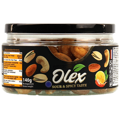 مكسرات مشكلة محمصة حار وليمون اولكس 140غ مكسرات مشكلة محمصة حار وليمون اولكس 140غ