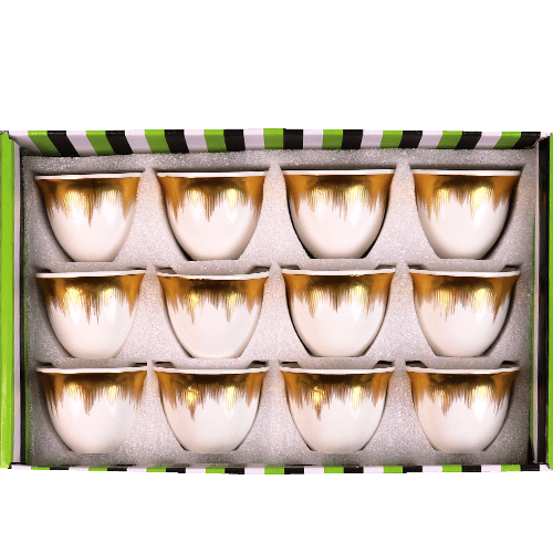 طقم فناجين قهوة مرة مذهب 12 فنجان