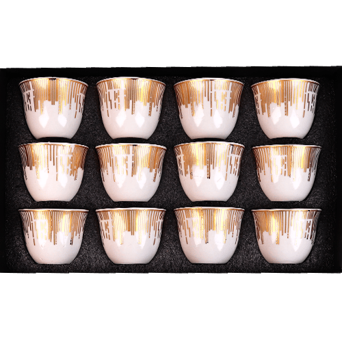 فناجين قهوة مرة مذهب 12 فنجان