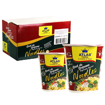 طرد 24 قطعة نودلز خضار كوب أطلس فود 60غ