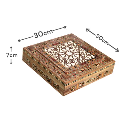 علبة موزاييك مطعمة بالصدف فاخرة 30×30 سم