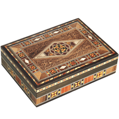 علبة موزاييك خشب مزخرفة 18×13×5 سم