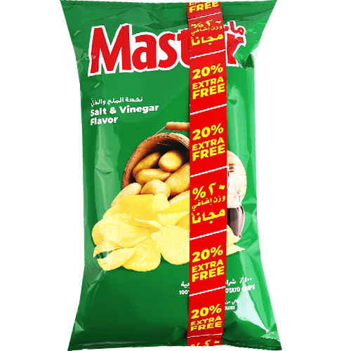 شيبس خل ملح ماستر 120غ