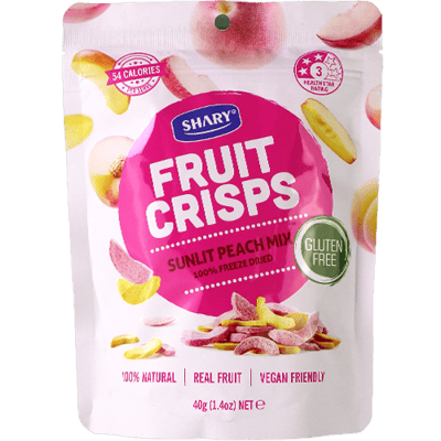 رقائق الخوخ مجففة بالتفريز شاري 40غ