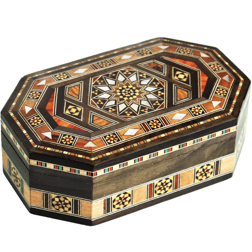 علبة موزاييك مطعمة بالصدف