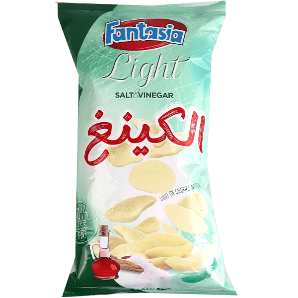 سناك بطاطا لايت بنكهة الملح والخل الكينغ فانتازيا 90غ